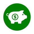 Coins, Dollar, Savings Icon. Green vector sketch Royalty Free Stock Photo