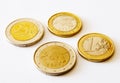 Coins of Estonia. One and two euro Royalty Free Stock Photo