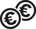 Coins with euro signs