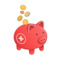 Coins falling inside a piggy bank: emergency fund Royalty Free Stock Photo