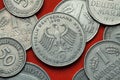 Coins of Germany. German eagle Royalty Free Stock Photo