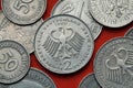Coins of Germany. German eagle Royalty Free Stock Photo