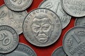 Coins of Germany. German politician Ludwig Erhard