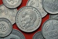 Coins of Germany. German statesman Konrad Adenauer Royalty Free Stock Photo