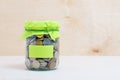 Coins in a glass jar Royalty Free Stock Photo