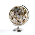The Coins Globe (Money Conceptual Picture) Royalty Free Stock Photo