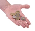 Coins on the hand Royalty Free Stock Photo