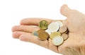 Coins in hand Royalty Free Stock Photo