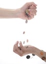 Coins hands