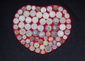 Coins on Heart Royalty Free Stock Photo