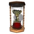 Coins hourglass time is money
