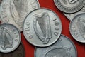 Coins of Ireland. Celtic harp