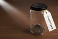 Coins in a jam jar Royalty Free Stock Photo