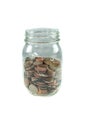 Coins in jar. Royalty Free Stock Photo