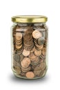 Coins in a Jar Royalty Free Stock Photo