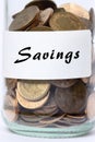 Coins jar savings Royalty Free Stock Photo