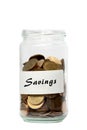 Coins jar savings Royalty Free Stock Photo