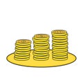 Coins line art 3d Royalty Free Stock Photo