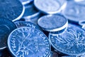 Coins make blue tone.