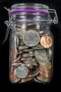 Coins in a Mason Jar Royalty Free Stock Photo