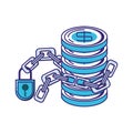 Coins money with chain and padlock Royalty Free Stock Photo