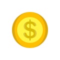 Coins money vector gold icon illustration design cartoon cash circle design Royalty Free Stock Photo