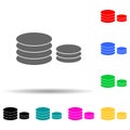 coins multi color style icon. Simple thin line, outline vector of web icons for ui and ux, website or mobile application Royalty Free Stock Photo