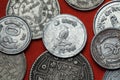 Coins of Nepal. Himalayan monal (Lophophorus impejanus) Royalty Free Stock Photo