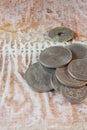 Coins on old flooring