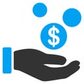 Coins Payment Hand Flat Icon