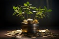 Coins and the plant, ensuring that each element contributes to the overarching story of investment flourishing. AI Generated