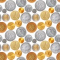 Coins seamless Royalty Free Stock Photo