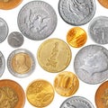 Coins seamless pattern Royalty Free Stock Photo