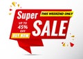 Super sale banner templare red