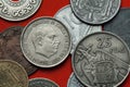 Coins of Spain. Spanish dictator Francisco Franco Royalty Free Stock Photo