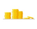 Coins stack. Gold money icon flat design illustration vector. Business concept.