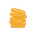 Coins stack vector illustration, coins icon flat, coins pile