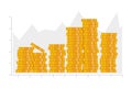 Coins stack. Infographics elements. Gold money icon flat design illustration vector. Business concept Royalty Free Stock Photo