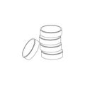 Coins stack. Money stacked coins. flat vector icon Royalty Free Stock Photo