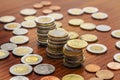 Coins Stacks, Various Currencies, Saving Concept