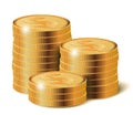 Coins Stacks, Vector Illustration.