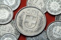 Coins of Switzerland. Coat of arms of Switzerland Royalty Free Stock Photo