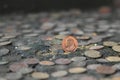 Coins Thailand Is on an old silver coin on the background