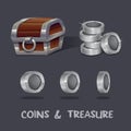 coins and trasure game item icon design Royalty Free Stock Photo