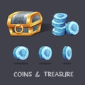 Coins and trasure game item icon design Royalty Free Stock Photo