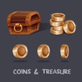 coins and trasure game item icon design Royalty Free Stock Photo