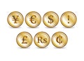 Coins various currencies Royalty Free Stock Photo