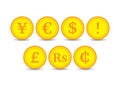 Coins various currencies Royalty Free Stock Photo