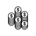 Coins vector icon in modern design style for web site and mobile app Royalty Free Stock Photo