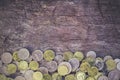 Coins on the wood Royalty Free Stock Photo